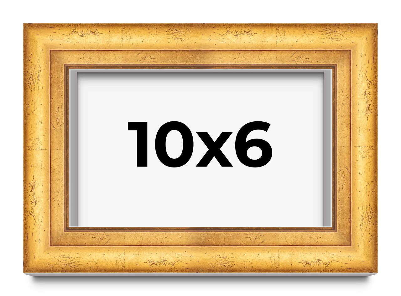 6x10 Deep Shadow Box Picture Frame with UV-Resistant Acrylic & Acid Free Backing, Available in 4 Finishes - Gold, Silver, Brown, White